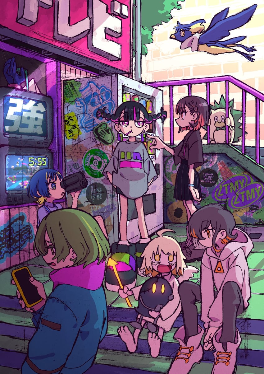 nira-chan, uniguri, and franken (zutto mayonaka de ii no ni and 7 more) drawn by hanabushi