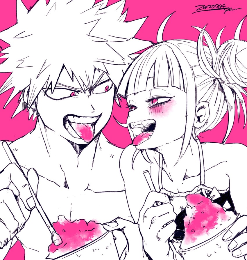 bakugou katsuki and toga himiko (boku no hero academia) drawn by ikapnmn2