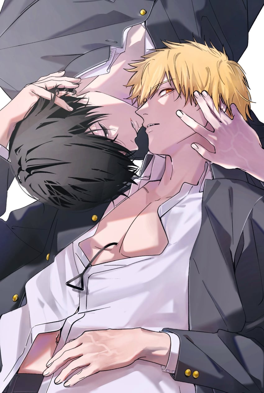 denji and yoshida hirofumi (chainsaw man) drawn by siraco_(sira5_3)
