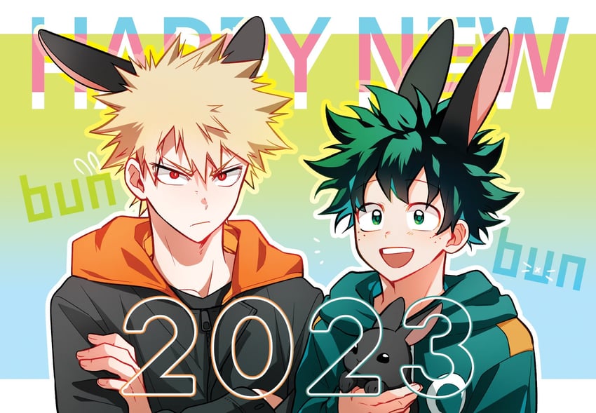 midoriya izuku and bakugou katsuki (boku no hero academia) drawn by hodu_(hodumha)