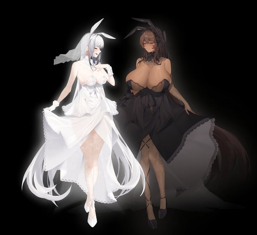 noir and blanc (goddess of victory: nikke) drawn by befe