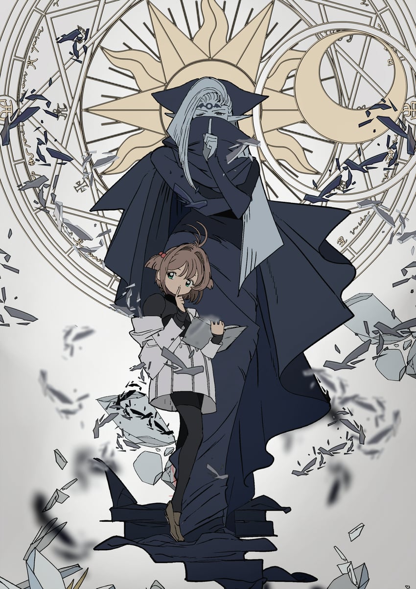 kinomoto sakura and silent (cardcaptor sakura) drawn by edoya_inuhachi