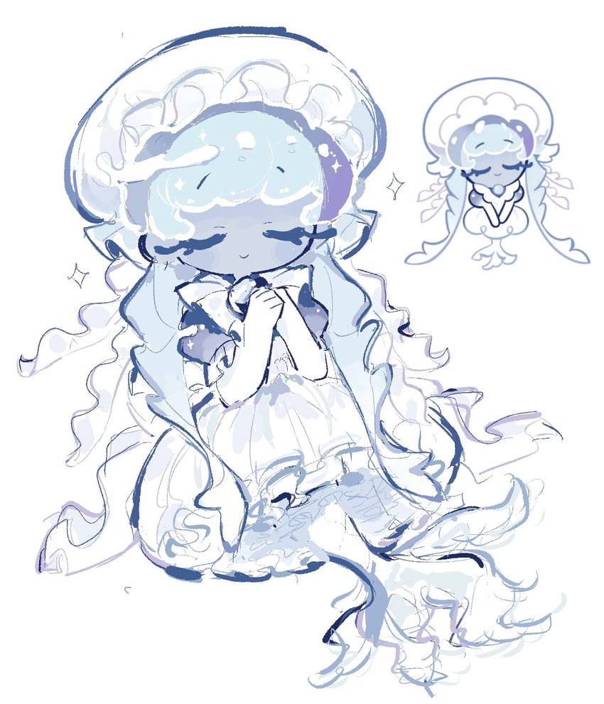 frilled jellyfish cookie (cookie run and 1 more) drawn by takawoyu