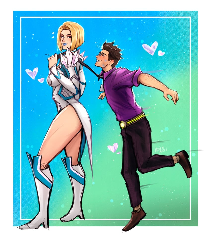 emma frost and bruce banner (marvel and 2 more) drawn by aztexarts