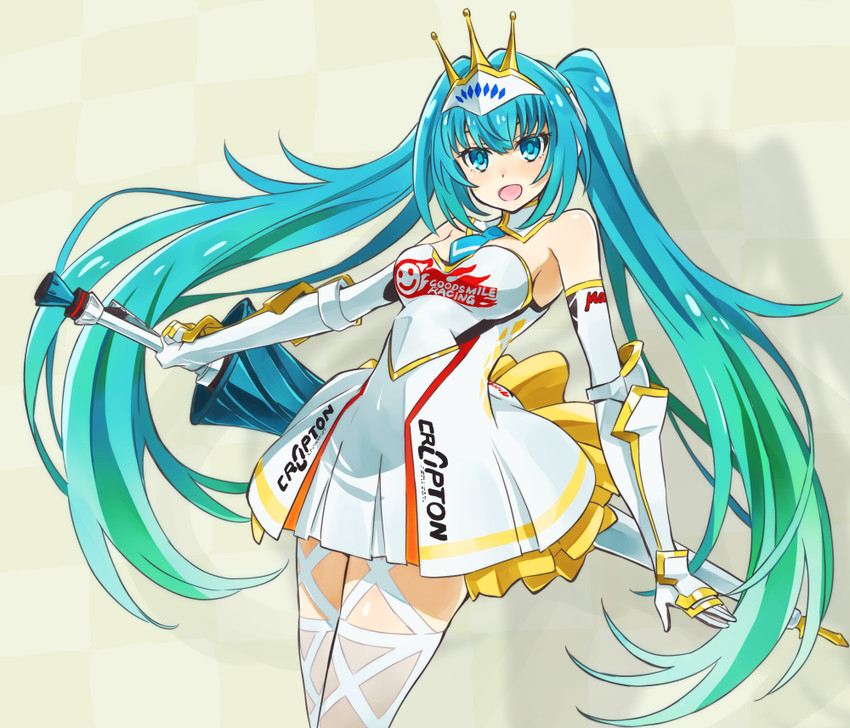hatsune miku and racing miku (vocaloid and 1 more) drawn by yamaguchi_satoshi
