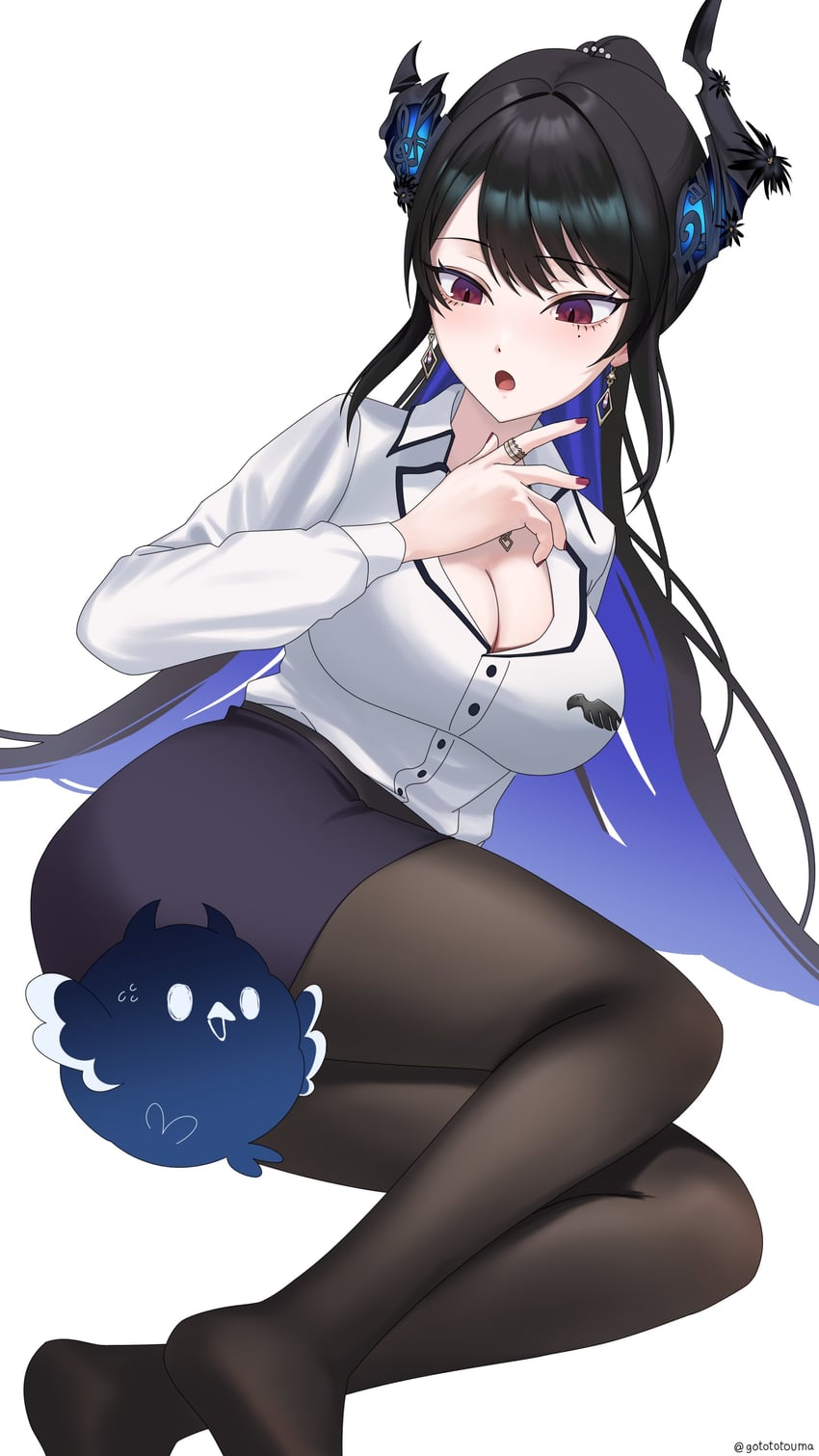 nerissa ravencroft and jailbird (hololive and 1 more) drawn by gototo_touma