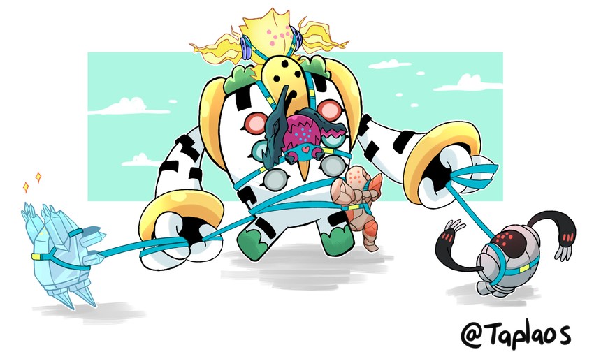 regice, regigigas, registeel, regirock, regieleki, and 1 more (pokemon) drawn by taplaos