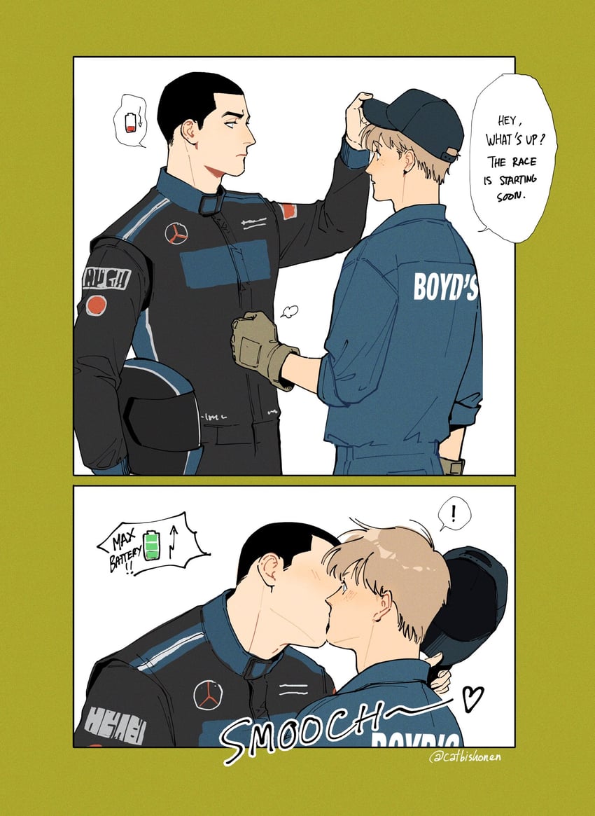 adam parrish and ronan lynch (the raven cycle) drawn by catbishonen