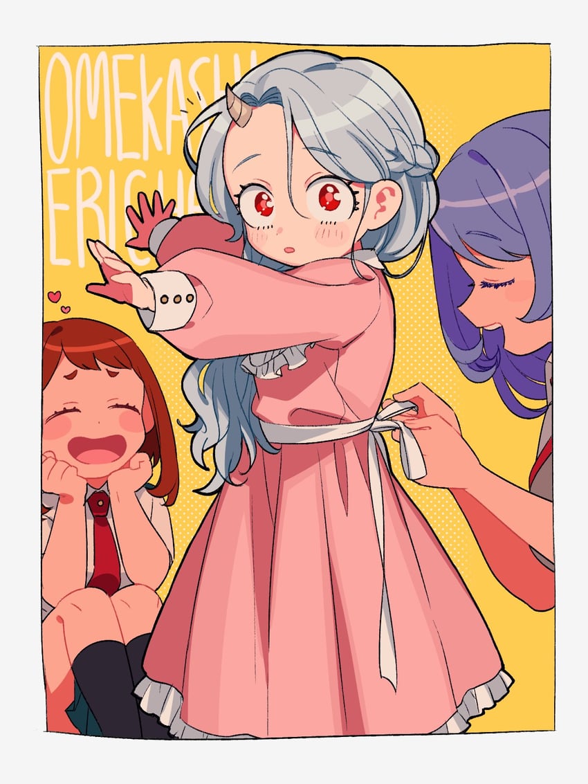 uraraka ochaco, hado nejire, and eri (boku no hero academia) drawn by mommorua