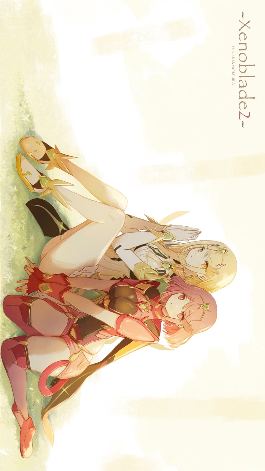 pyra and mythra (xenoblade chronicles and 1 more) drawn by takumi_(user_xmwf4727)