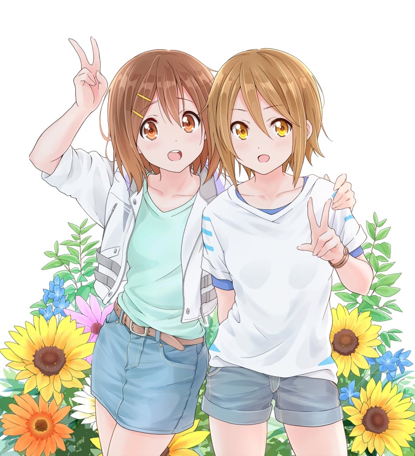 hirasawa yui and tainaka ritsu (k-on!) drawn by sawanatsu_mikan