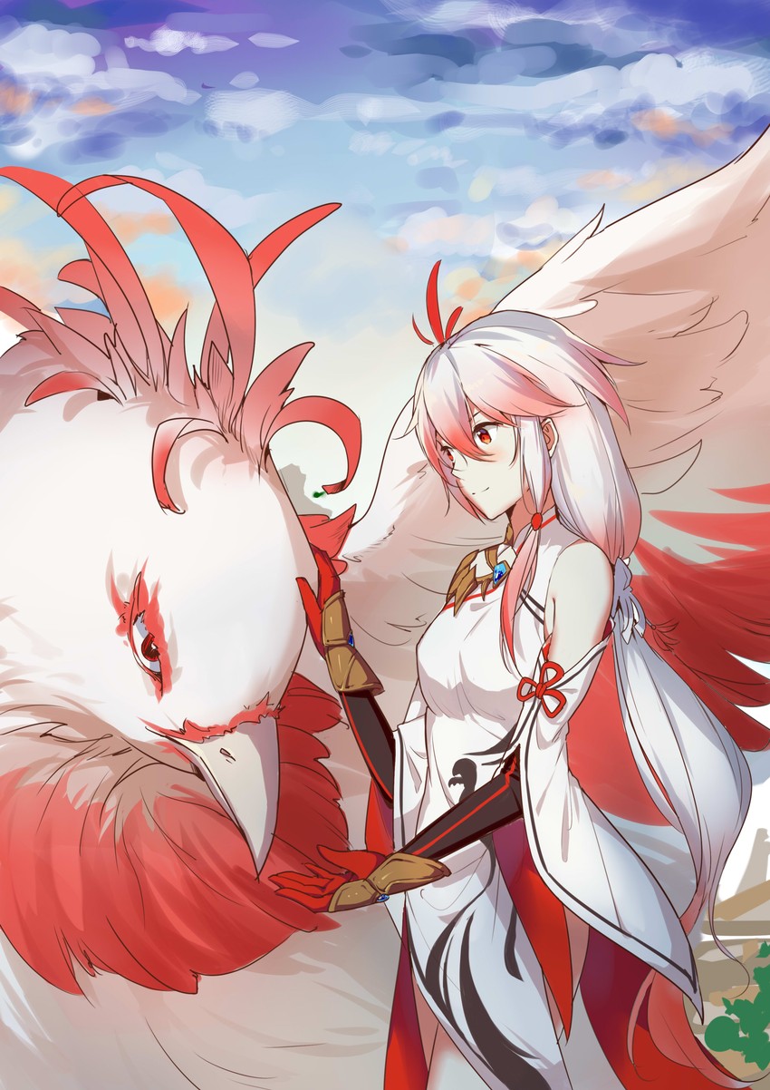fu hua and jingwei (honkai and 1 more) drawn by yu_xiu