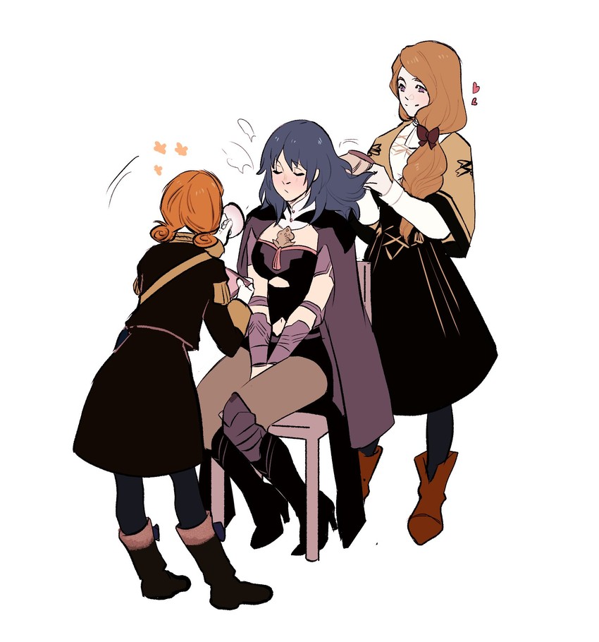 female byleth, mercedes von martritz, and annette fantine dominic (fire emblem and 1 more) drawn by kukumomo