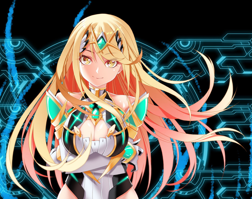 mythra (xenoblade chronicles and 1 more) drawn by raynartfr