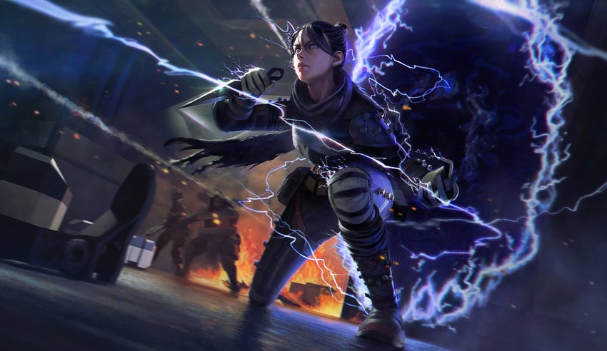 wraith, octane, mirage, and gibraltar (apex legends) drawn by shigeki_iwamoto