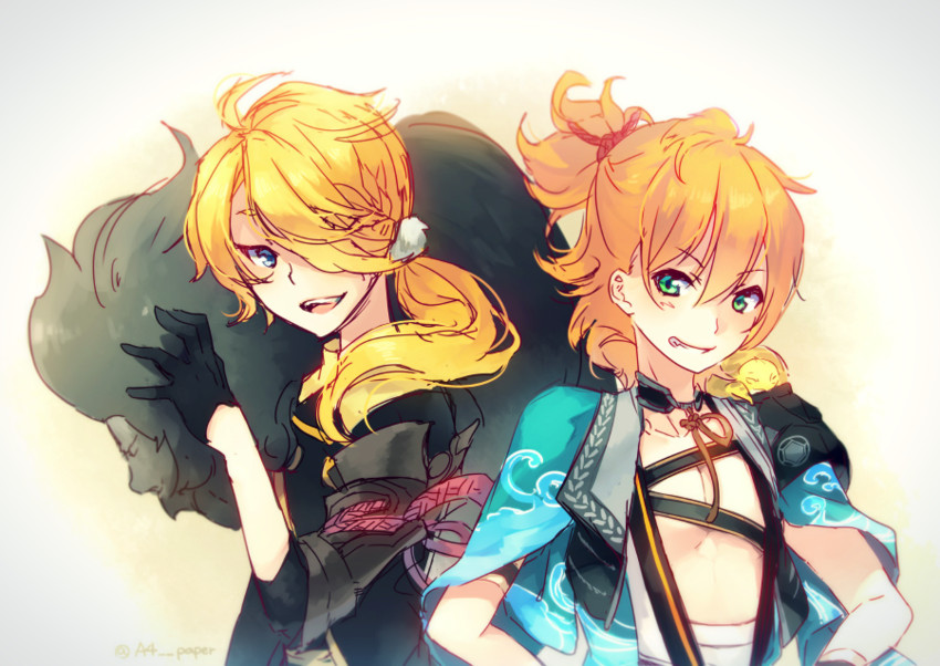 shishiou, urashima kotetsu, shishiou no mofumofu, and kamekichi (touken ranbu) drawn by endend_(shinia)