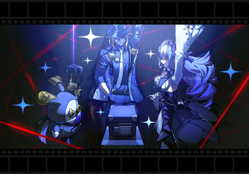 vivian banshee, hugo vlad, and robin (zenless zone zero) drawn by yurika48597221