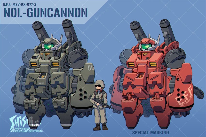 guncannon (gundam and 1 more) drawn by shisui
