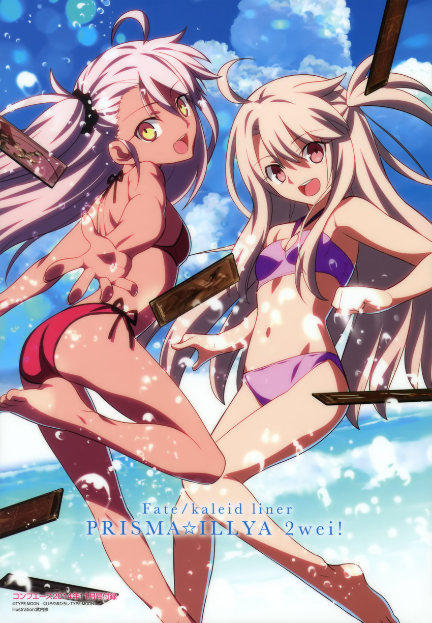 illyasviel von einzbern and chloe von einzbern (fate and 1 more) drawn by takeuchi_takashi