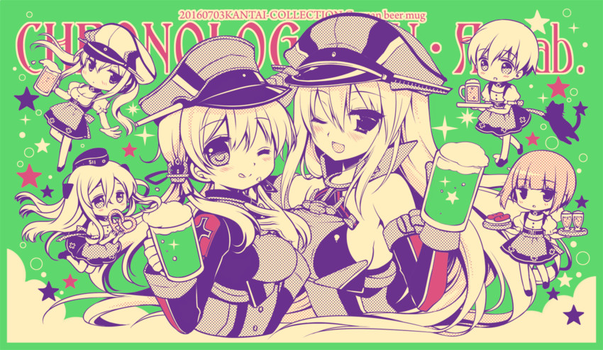 prinz eugen, bismarck, graf zeppelin, z1 leberecht maass, z3 max schultz, and 2 more (kantai collection) drawn by sakurazawa_izumi