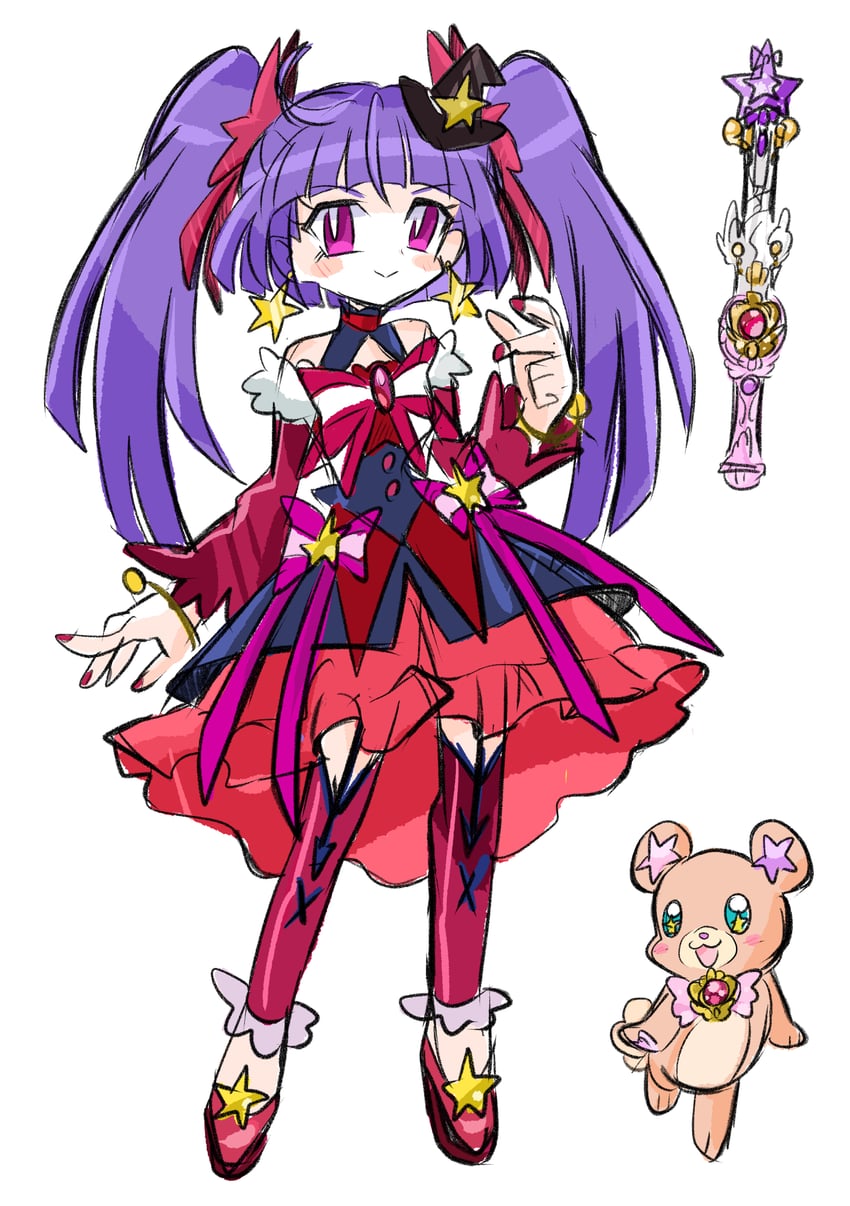 izayoi liko, cure magical, and mofurun (precure and 1 more) drawn by rakugaki_shitagari-ya