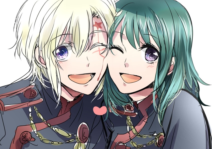 lenalee lee and allen walker (d.gray-man) drawn by shumiko_(kamenokoueki)
