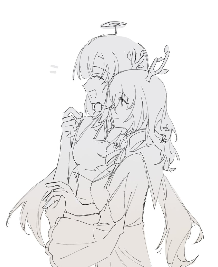 ceres fauna and tsukumo sana (hololive and 1 more) drawn by canvas0911