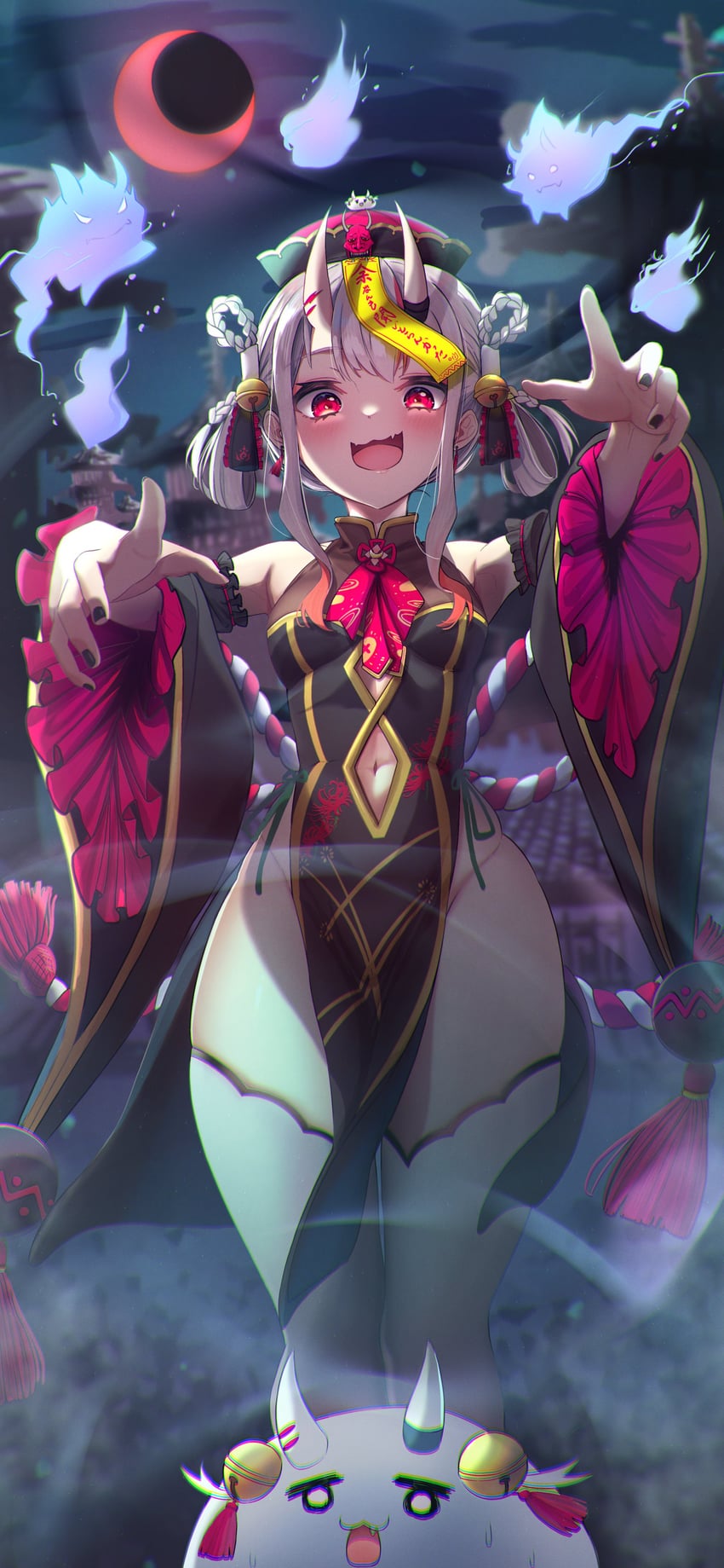 nakiri ayame, poyoyo, shiranui, and karma (hololive) drawn by terra_bose