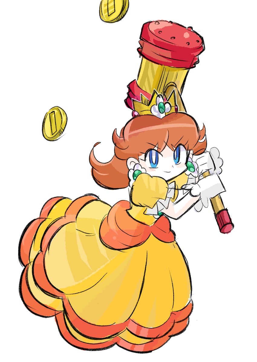 princess daisy (mario and 2 more) drawn by rakugaki_shitagari-ya