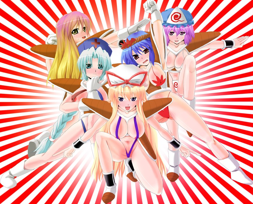 yakumo yukari, saigyouji yuyuko, hijiri byakuren, yasaka kanako, and yagokoro eirin (touhou and 2 more) drawn by kamishima_kanon