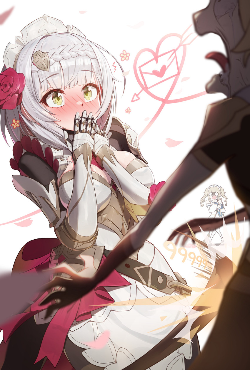 aether, barbara, and noelle (genshin impact) drawn by keureu_(tiqkdtiqkd10)