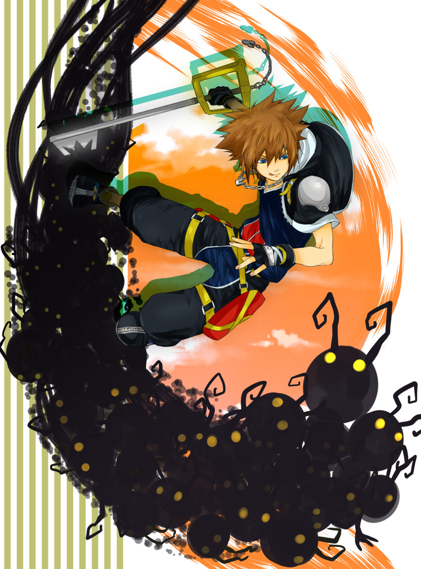sora and shadow (kingdom hearts and 1 more) drawn by techitoni