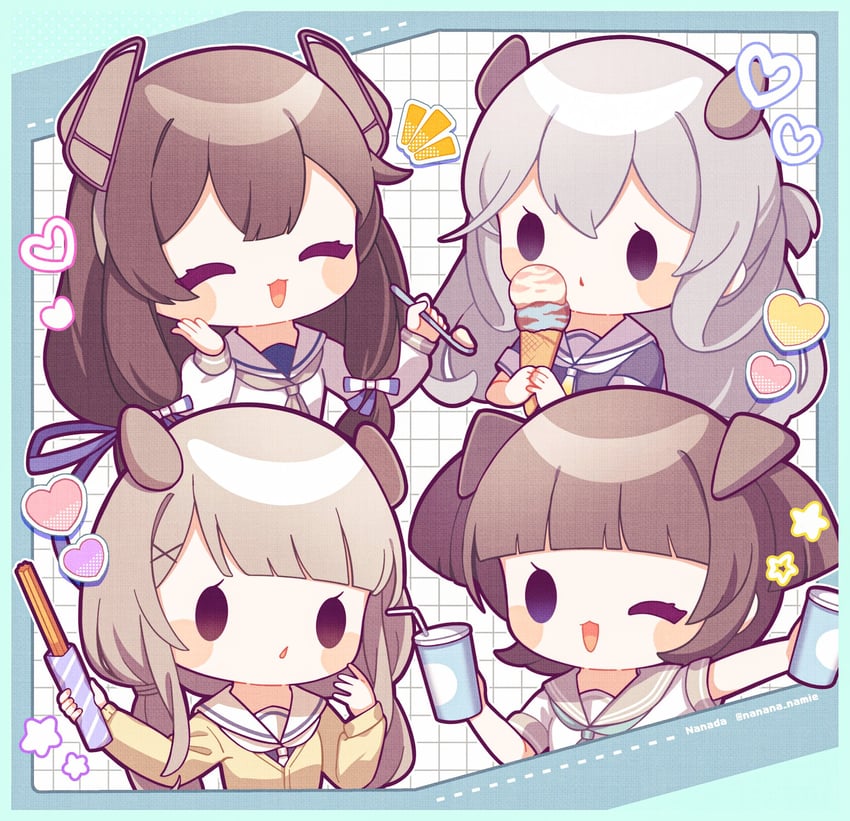 i-47, i-203, i-201, and i-36 (kantai collection) drawn by nada_namie