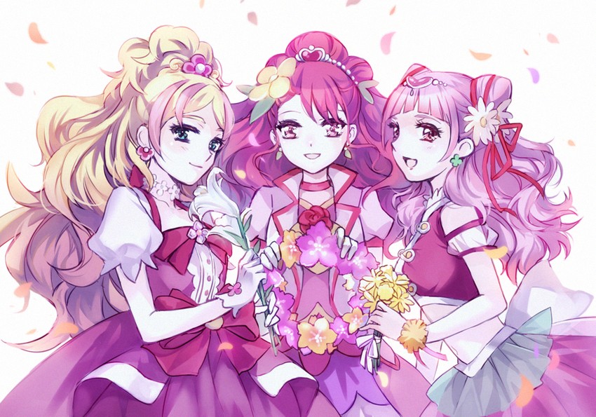 haruno haruka, hanadera nodoka, nono hana, cure flora, cure yell, and 1 more (precure and 3 more) drawn by hu_(huhuluhu)