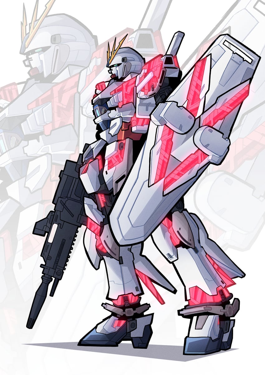narrative gundam and narrative gundam c-packs (gundam and 1 more) drawn by gylmyr