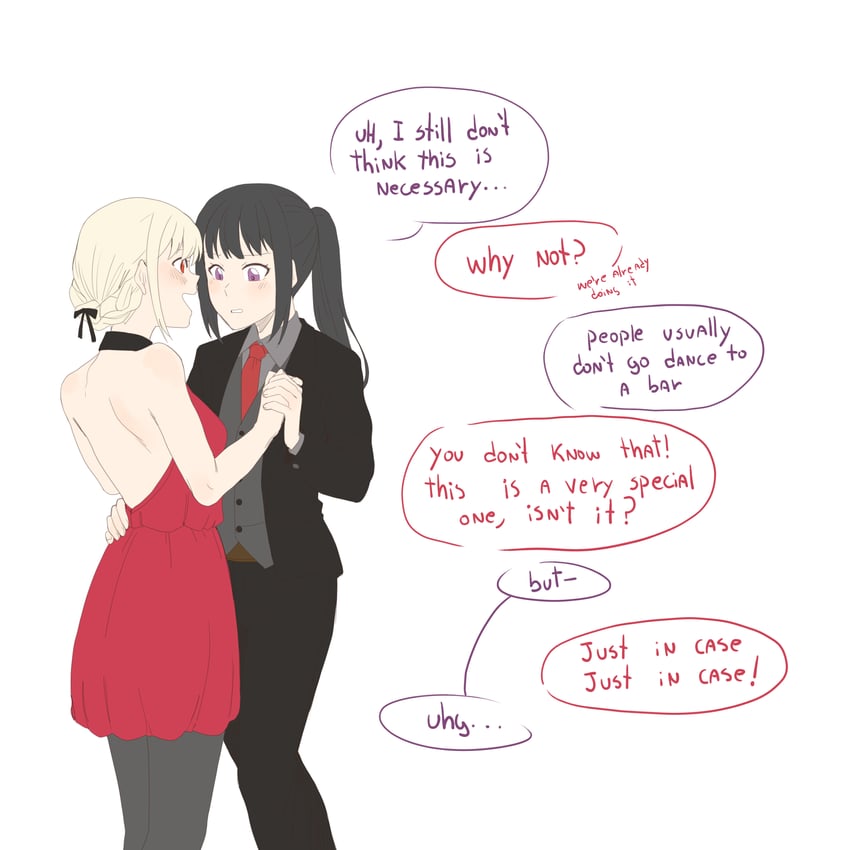 nishikigi chisato and inoue takina (lycoris recoil) drawn by gygerbeen_rtl06
