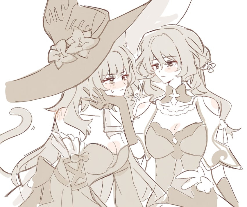 herta, the herta, and ruan mei (honkai and 1 more) drawn by skion