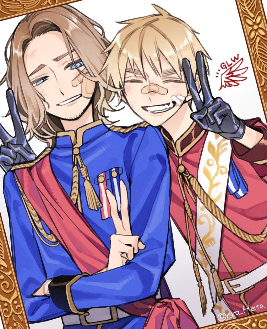united kingdom and france (axis powers hetalia) drawn by shougo-akira