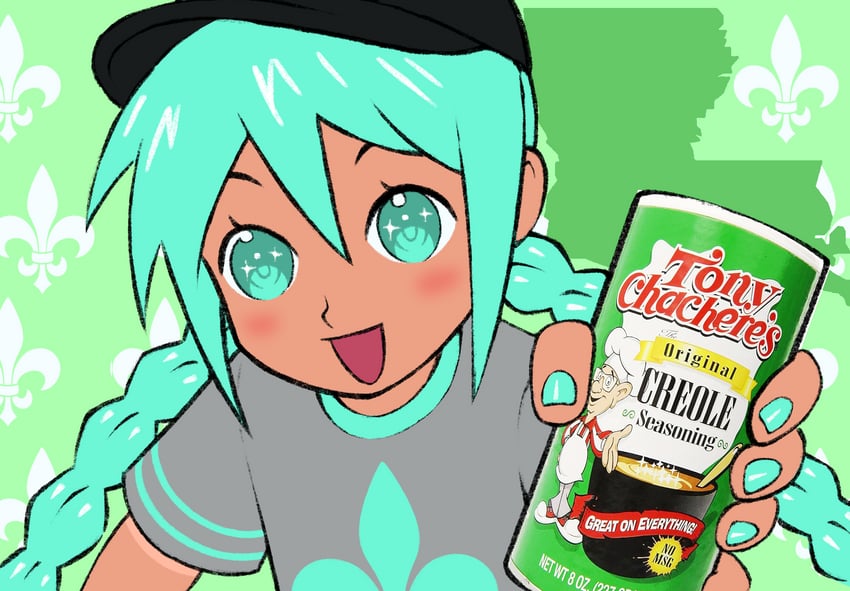 hatsune miku and cajun miku (vocaloid and 2 more) drawn by dreamscreep