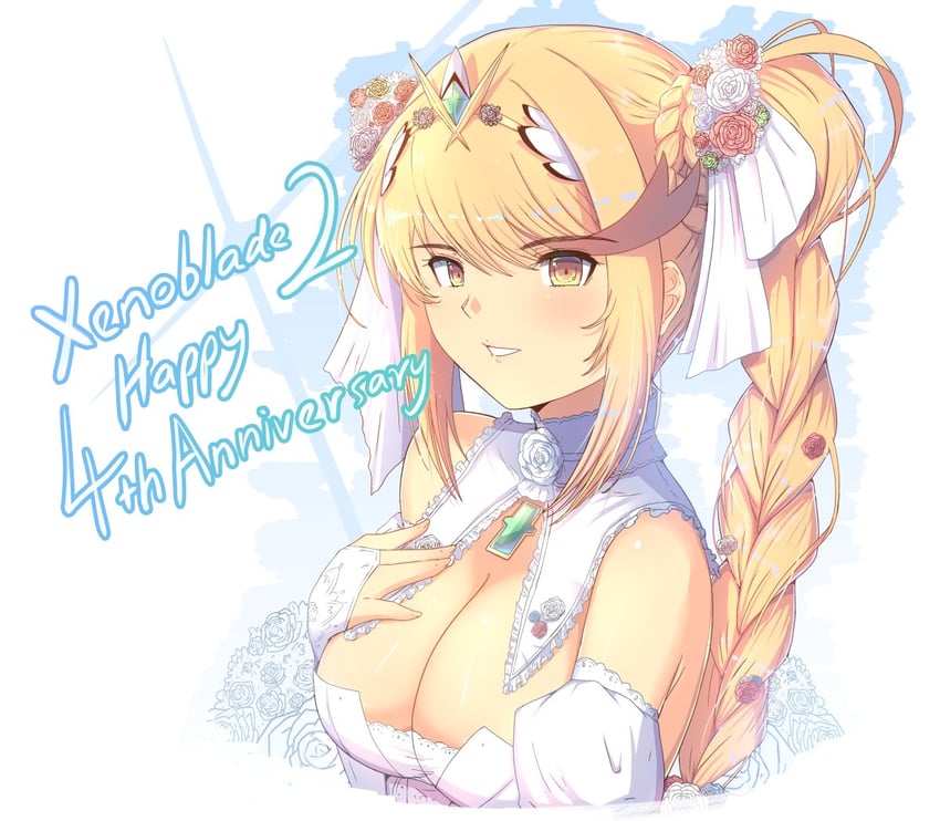 mythra (xenoblade chronicles and 1 more) drawn by cat_with_a_brush
