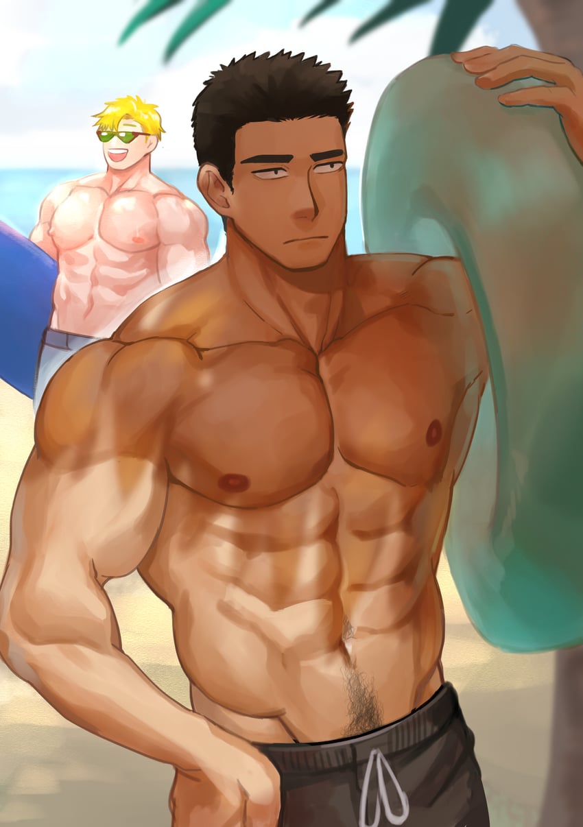 ao isami and lewis smith (yuuki bakuhatsu bang bravern) drawn by meiji_(meiji_nsfw)