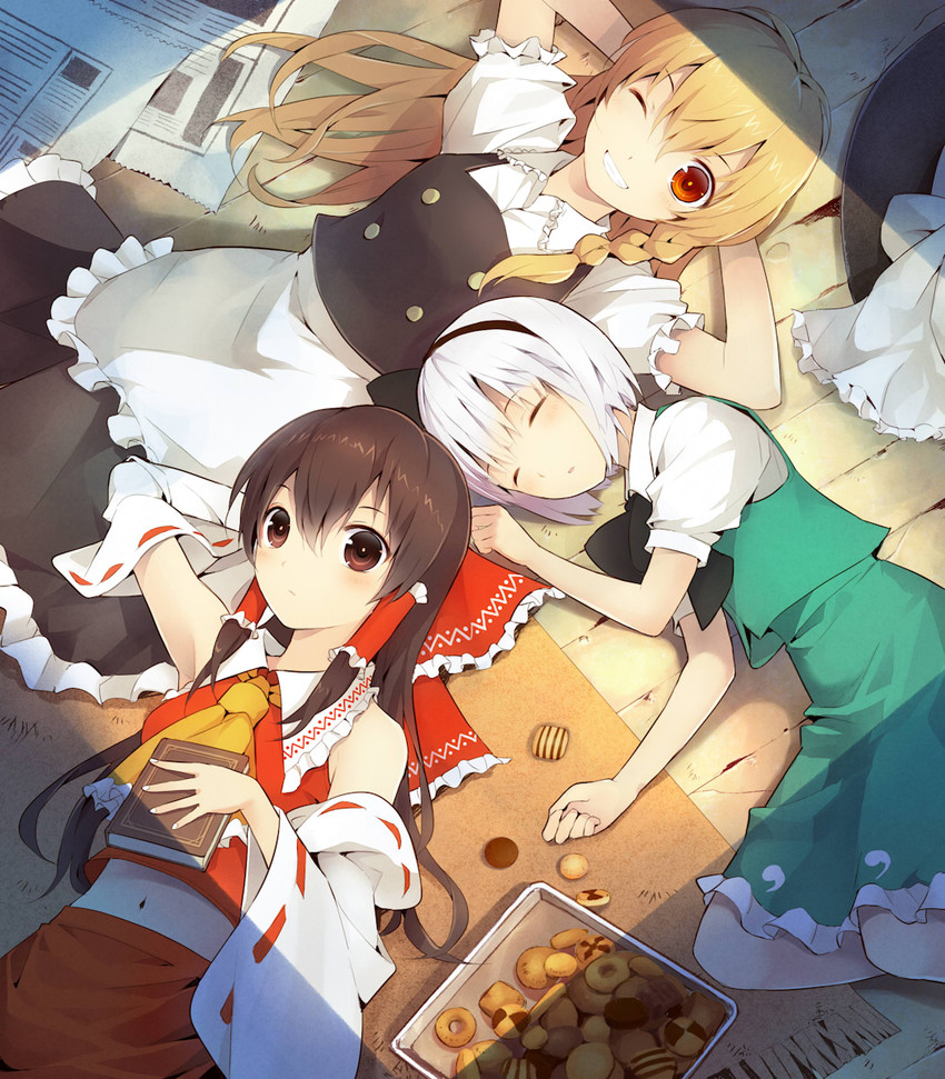 hakurei reimu, kirisame marisa, and konpaku youmu (touhou) drawn by sakuyamochi