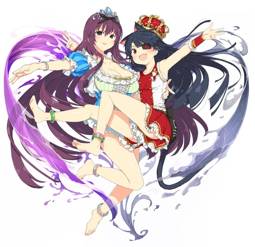 murasaki and mirai (senran kagura and 2 more) drawn by yaegashi_nan