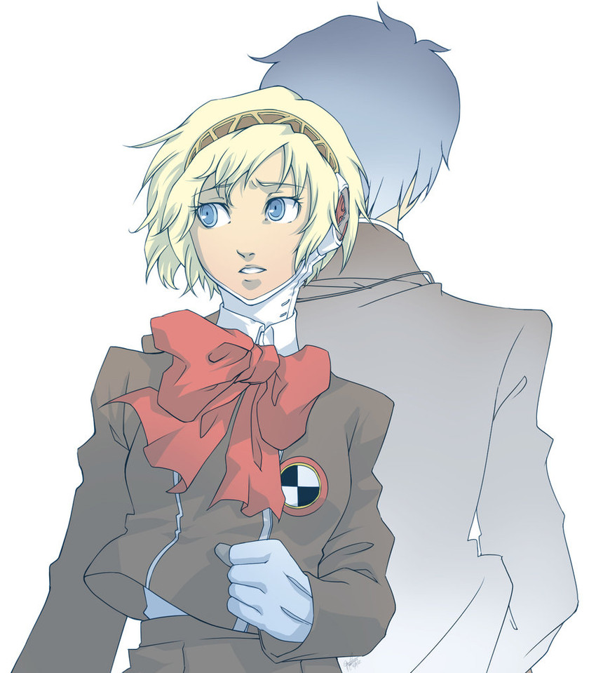 yuuki makoto and aigis (persona and 1 more) drawn by ryuuen_tanaka