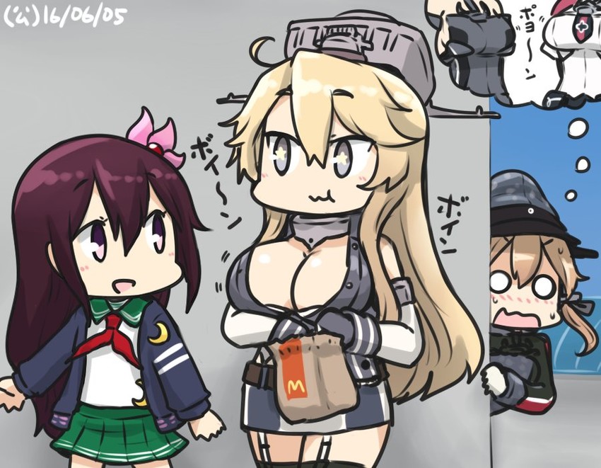 prinz eugen, bismarck, iowa, graf zeppelin, kisaragi, and 2 more (kantai collection and 1 more) drawn by hamu_koutarou