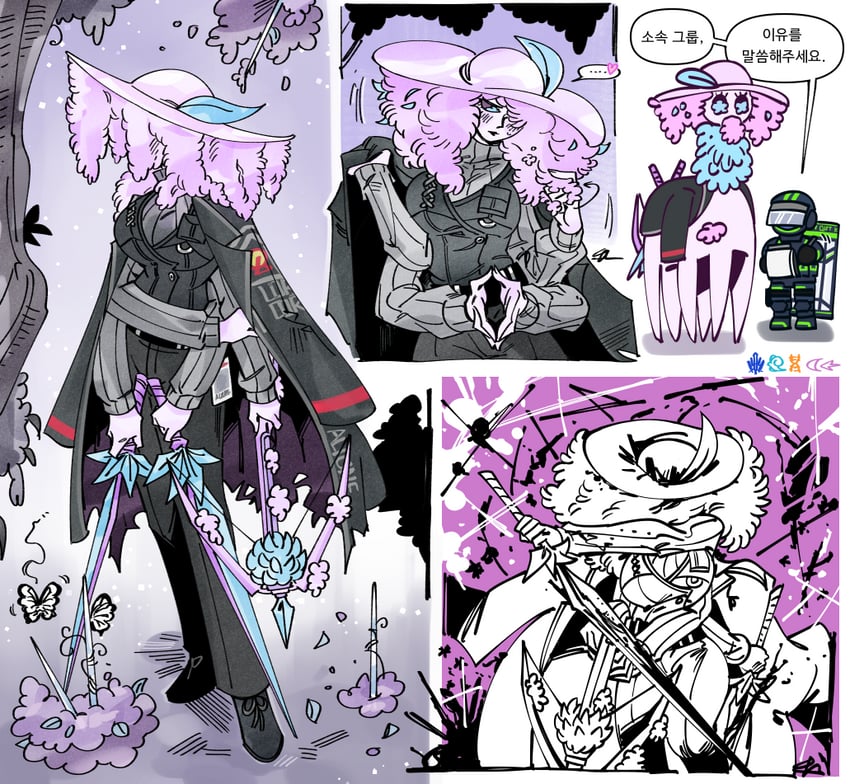 faust, alriune, and k corp. checkpoint security (project moon and 2 more) drawn by force_(4sk_force)