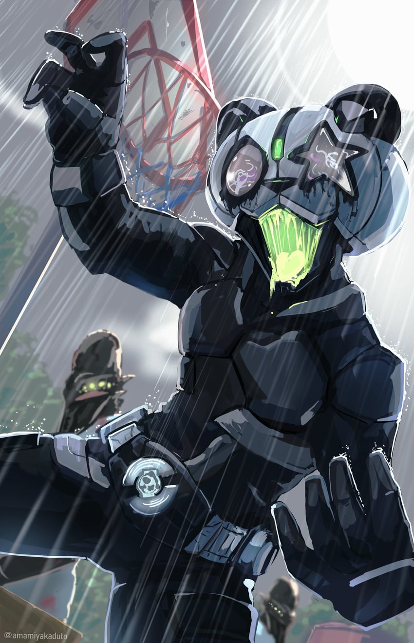 jamato and kamen rider da-paan (kamen rider and 1 more) drawn by amamiyakaduto