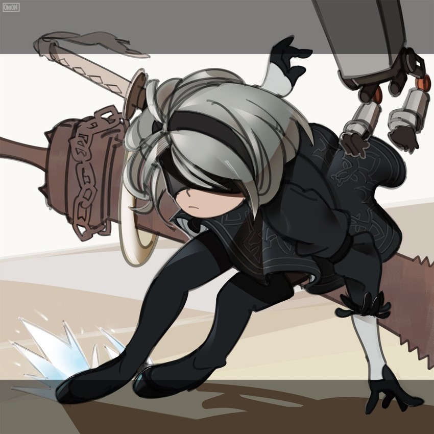 2b and pod (nier and 1 more) drawn by onionsketch