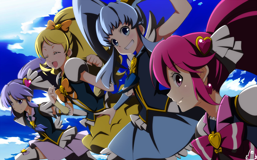 shirayuki hime, aino megumi, oomori yuuko, cure lovely, cure princess, and 3 more (precure and 1 more) drawn by jabara_tornado