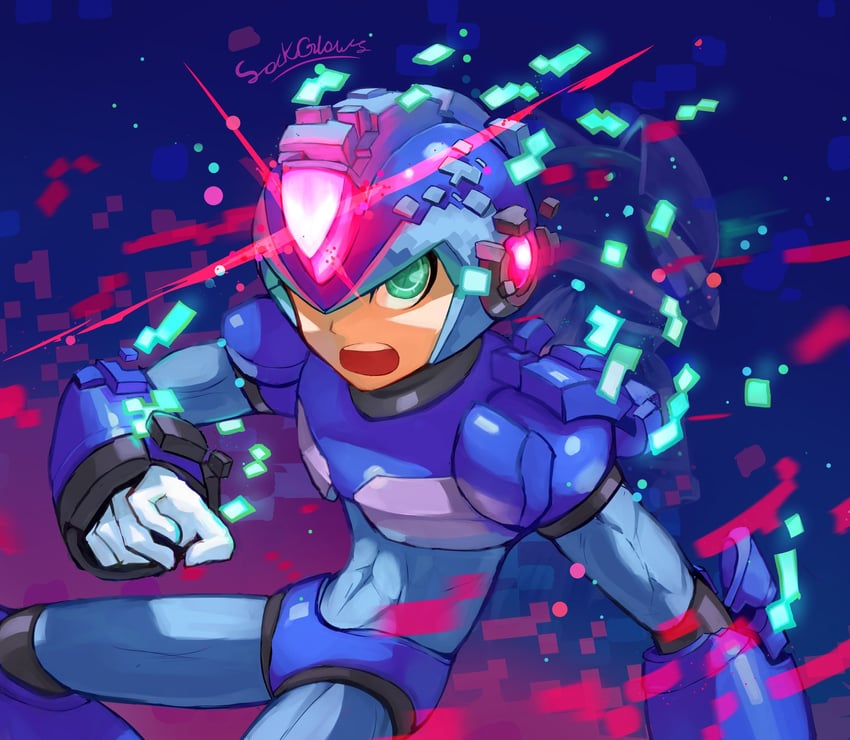 zero, x, and zero(z) (mega man and 2 more) drawn by socksglows